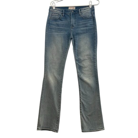 DRIFTWOOD Denim - Driftwood  Women Kelly Jeans Size 28 Flare Blue Zipper Pockets Stretch Mid Rise